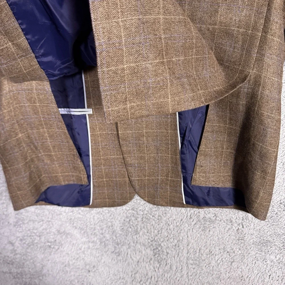 Jos A Bank Blazer Men's 42R Linen Wool BRR Comfort 1905 Sport Coat Windowpane
